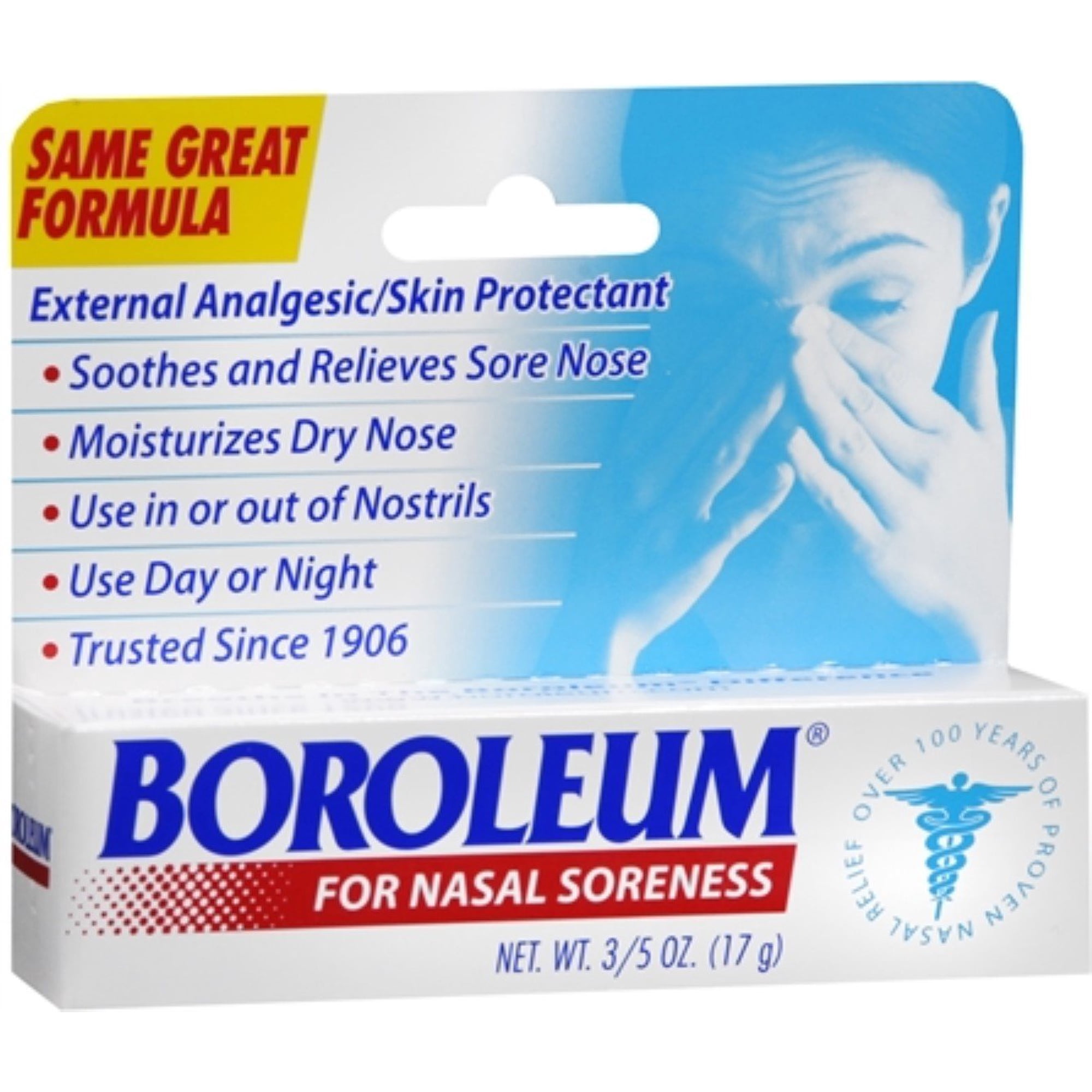 Boroleum Analgesic Ointment, Soothes & Relieves Sore Nose, 0.60oz, 3-Pack