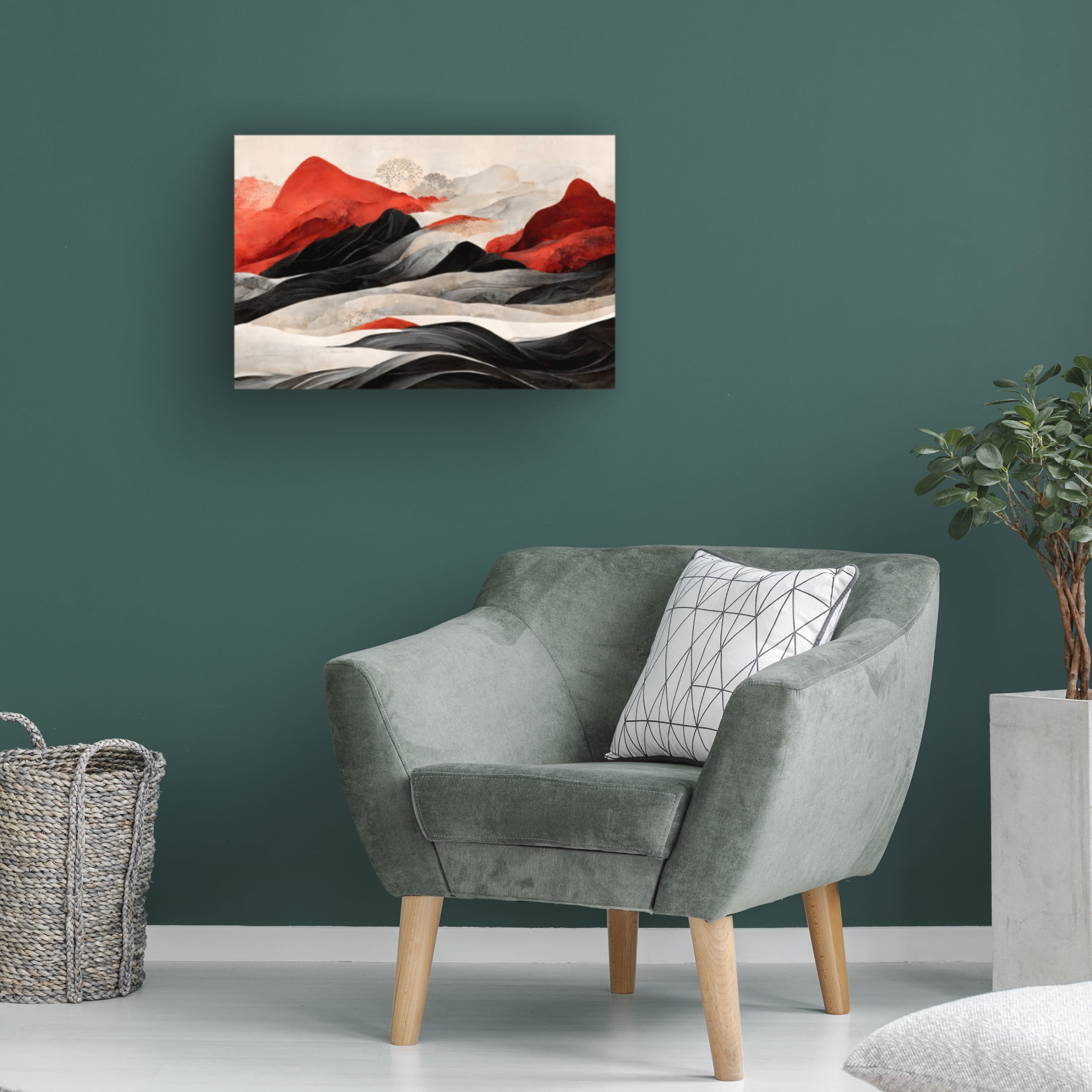 Canvas Wall Art - Treechild 'Red Mountains' Wall Art for Living Room, Bedroom, or Office D?cor by Trademark Fine Art - 19 x 12 Inches