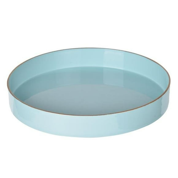 Lovely Mimosa Blue Round Tray