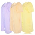 thumbnail image 3 of JEFFRICO 3 Pack House Dresses for Women with Pockets - Lightweight Breathable Short Sleeve Muumuu & Nightgowns - Zipper Front Housecoat and Dusters for Women, 3 of 4