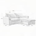 thumbnail image 3 of Modern Corduroy 2-Seat Sectional Sofa for Living Room with Storage Ottoman, 3 of 15