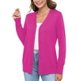 thumbnail image 3 of Uvplove Women Long Sleeve Soft Basic Knit Cardigan Sweater,Hot Pink,XL,(S-3XL), 3 of 9
