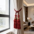 thumbnail image 2 of Curtain Tiebacks Handmade Decorative Curtain Holdbacks Rope with Tassel Curtain Pendant Rope Adjustable Ties Door Curtain Decorative, 2 of 4
