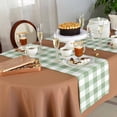 thumbnail image 6 of Table Runner 48 Inches Long for Kitchen Dining, Sage Green Buffalo Plaid Dresser Scarf Farmhouse, Dining Table Decorations for Wedding/Parties, Green White Checkered Farmhouse 13 x 48 In, 6 of 9
