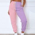 thumbnail image 6 of NTACZA Pink Fall Pants Women Color Block Workout Sweatpants Drawstring Loose Fitting 2pc Joggers Lady Trousers S, 6 of 8