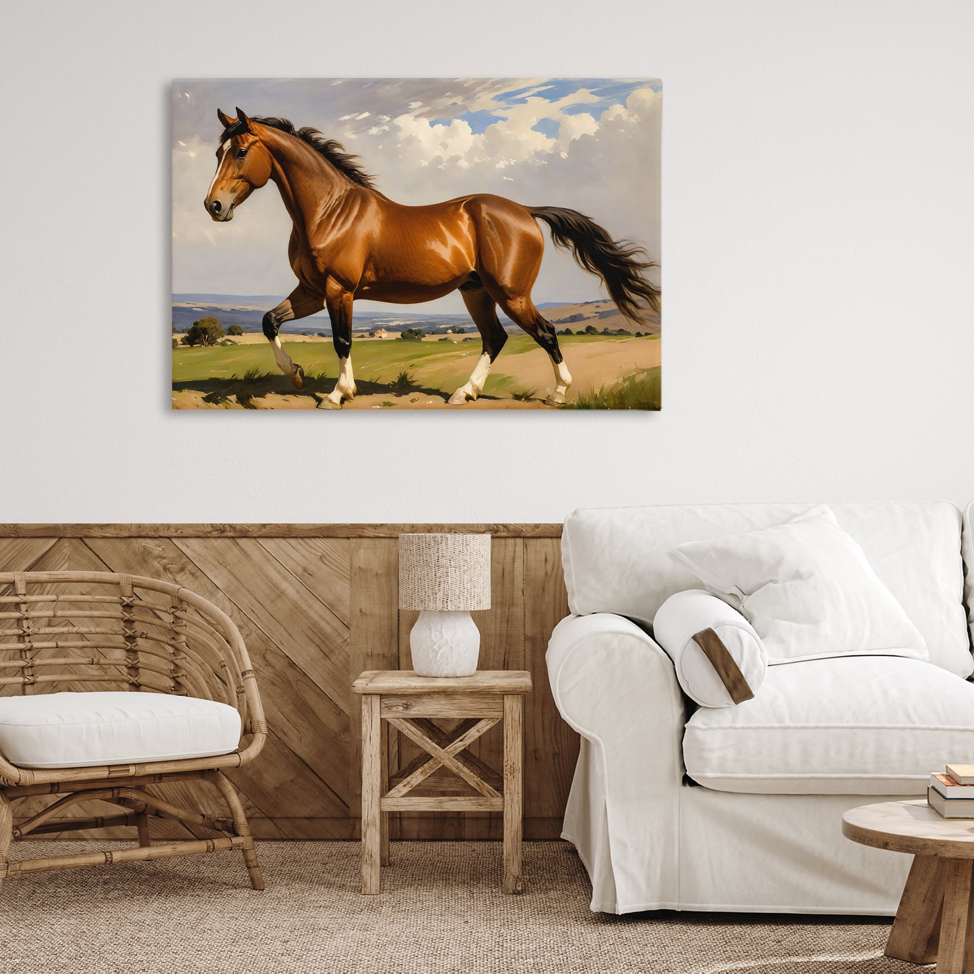 Stupell Industries Trotting Horse in Field Canvas Wall Art, design by Creative Studio