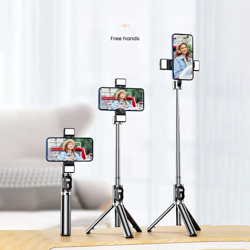 NovaSpark Convenient Floor Selfie Stick with integrated Tripod Telescopic Phone Stand and Holder for Seamless Content Creation