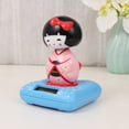 thumbnail image 4 of BRIGHTFUFU Rosa creativo kimono muñeca adorno de coche con energía solar decoración interior del coche cabeceando muñeca japonesa Maiko diseño regalo para decoración de escritorio en casa, 4 of 8