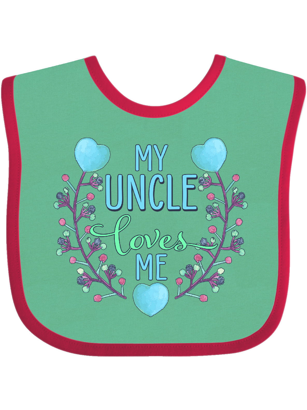 My Uncle Loves Me with Flowers and Hearts Baby Bib - Walmart.com ...
