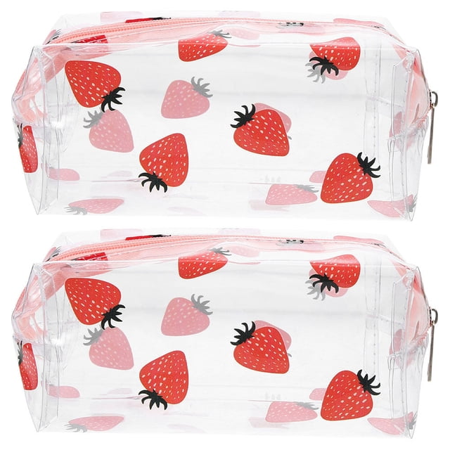 2pcs Clear Toiletry Bag Multifunction Portable Waterproof Cosmetic Bag Camping Supply