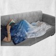 thumbnail image 6 of Winter Soft Flannel Fleece Throw Blanket, Christmas Trees Setting with Snowflakes and Stars New Year Graphic Image, Cozy Plush for Indoor and Outdoor Use, 70" x 90", Blue White, by Ambesonne, 6 of 6