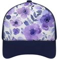 thumbnail image 1 of Purple Floral Pattern Baseball Cap Classic Golf Cap Soft Dad Hat Multicolor Adjustable Low Profile Hat Unisex, 1 of 6