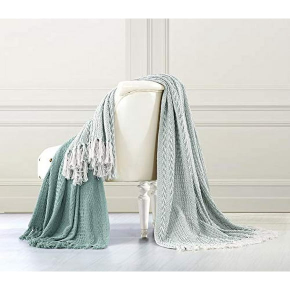 Amrapur Overseas | Batik 100% Cotton Throw Blanket - 2 Pack (Dusty Blue)