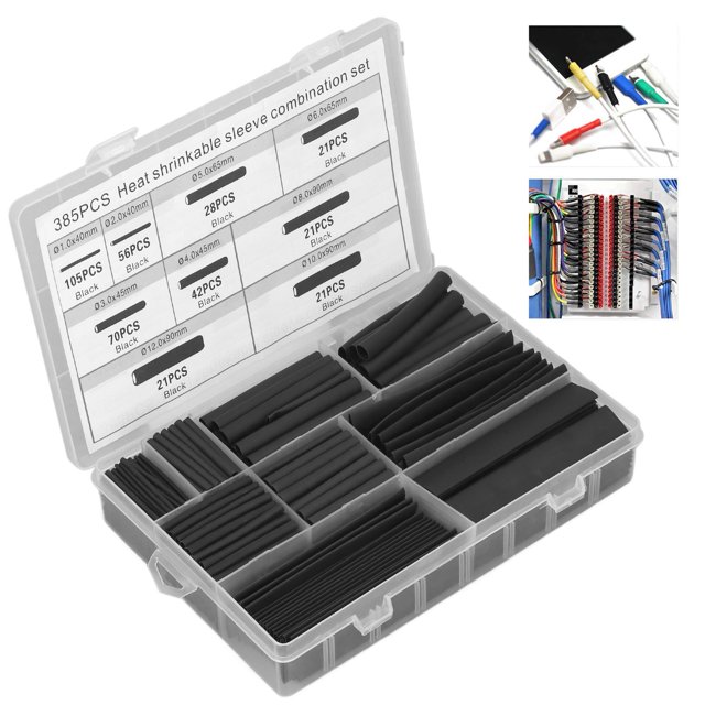 Kit de tubos termorretráctiles, 385 piezas de tubos termorretráctiles, envoltura de tubo, verdadera excelencia