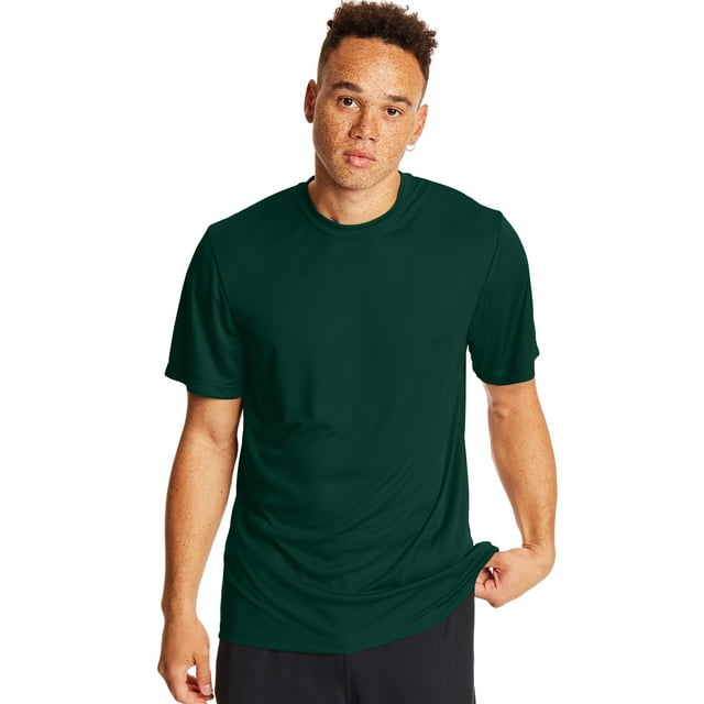 Hanes Mens Sport Cool DRI Performance Tee 2-Pack, 3XL, Deep Forest