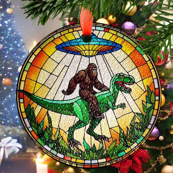 Ufo Abduction Bigfoot Christmas Ornament, Ceramic/Acrylic Ornament, Mother’s Day Keepsake, Valentine’s Day Decor, Festival Gift Ornament, Collectible 2025