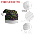 thumbnail image 4 of KLL Christmas Hats for Adults Plush Neon Mardi Gras Print Santa Hat Xmas Fluffy Santa Claus Hat for Women Men, 4 of 6