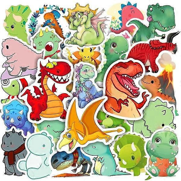 50pcs cartoon cute dinosaur animal graffiti sticker decoration notebook computer guitar luggage DIY thin waterproof stickers.