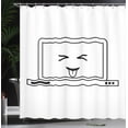 thumbnail image 3 of Ambesonne Comic Shower Curtain, Whimsical Laptop Line Art, 69"Wx70"L, Charcoal Grey and White, 3 of 4