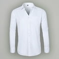 thumbnail image 2 of Wotryit Mens Shirts Mens Dress Shirt Regular Fit Turn Down Collar Long Sleeve Stretch Tops White 2XL, 2 of 6