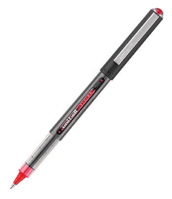 uni-ball 60117 Vision Roller Ball Stick Waterproof Pen Red Ink Micro Dozen