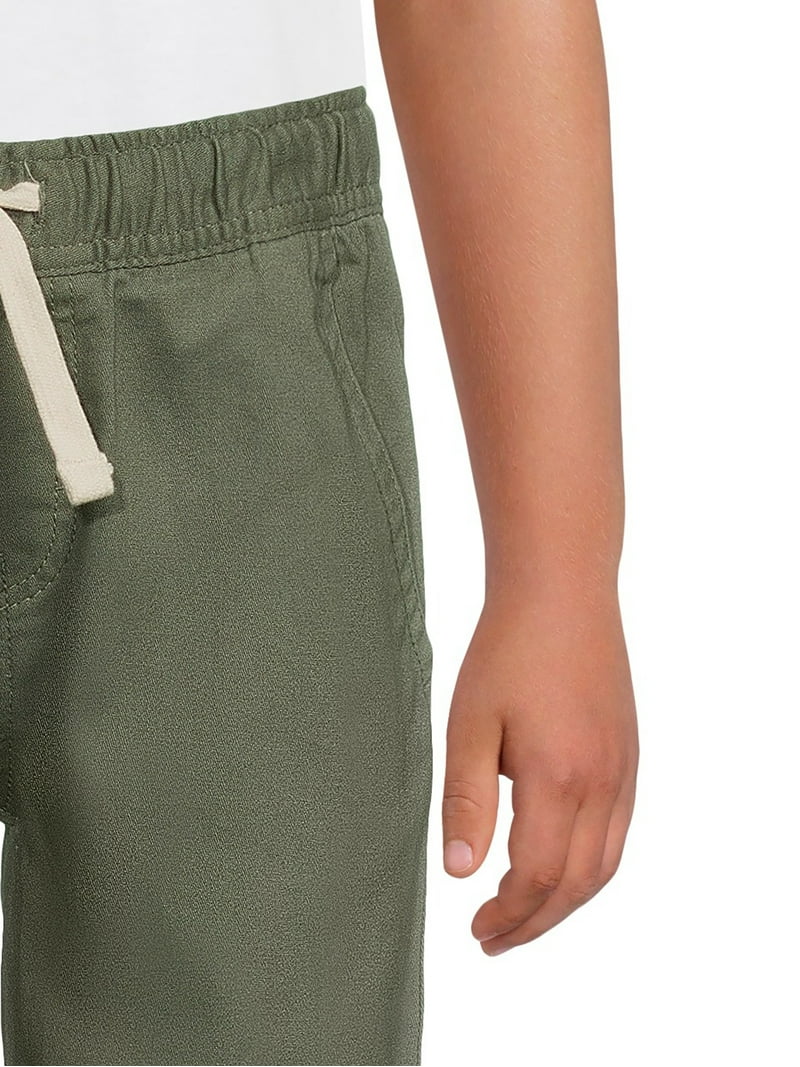 Wonder Nation Boys Woven Pull On Pants, Sizes 4-18 & Husky