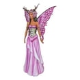 thumbnail image 2 of Amy Brown Pink Butterfly Winged Bloom Tribal Fairy With Stag Antlers Statue, 2 of 6