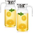thumbnail image 1 of 2 Pack 34 Oz Acrylic Pitcher with Lid and Spout, Small Clear Pitcher Fridge Water Jug Ice Tea Pitchers Cold Hot Beverage Carafe for Lemonade, Coffee, Juice, 1 of 7