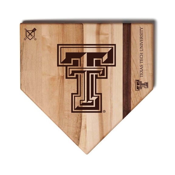 Baseball BBQ  Texas Tech Red Raiders 12" x 12" Home Plate Cutting Board