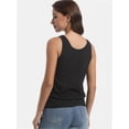 thumbnail image 5 of Women V Neck Tank Tops Summer Sleeveless Casual Tops Loose Fit Banded Bottom Shirts, 5 of 6