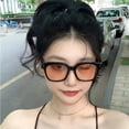 thumbnail image 6 of Transparent Amber Square Eyeglasses, Anti Blue Light Fashion Eyewear for Daily & Office Use, 6 of 6