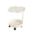 thumbnail image 1 of CNKOO Modern Rolling Side Table With 4-Leaf Top-Creamy Mobile End Table For Living Room 2-Tier Nesting Table With Wheels Sturdy Iron Frame, 1 of 6