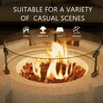 thumbnail image 6 of COSIEST Outdoor Propane Fire Pit Table w Terrazzo White Faux Stone 27.6-inch X 24.2-inch Round Base, 40,000 BTU Stainless Steel Burner, Wind Guard, Free Lava Rocks and Rain Cover, 6 of 7