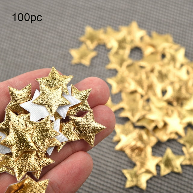 JJKBVCLO 100pc Gold Silver Cloth Christmas Five-pointed Star Confetti Home Decoration 2cm
