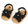 thumbnail image 6 of Baby Girls Floral Closed Toe Sandals Non-Slip Soft Rubber Sole Infant Toddler Summer Walking Shoes, 6 of 6