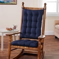 thumbnail image 4 of Barnett Home Decor Cotton Duck Navy Blue Rocking Chair Cushions - Size Extra-Large - Latex Foam Rocker Seat Pad 19 x 19 and Back Cushion 23 x 18 - Tufted, Reversible, Machine Washable, Made in USA, 4 of 4
