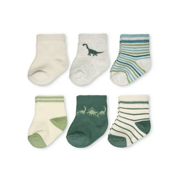 Carter's Child of Mine Baby Boy Dino Socks, 6-Pack, Sizes 0-6 Months