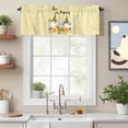 thumbnail image 2 of Bee Happy Valance Curtain for Windows Dwarfs Daisy Honey Farmhouse Yellow Rod Pocket Curtain Valances Short Window Treatments Panels for Kitchen Bathroom Laundry Room Basement 56 x 16 Inch, 2 of 9