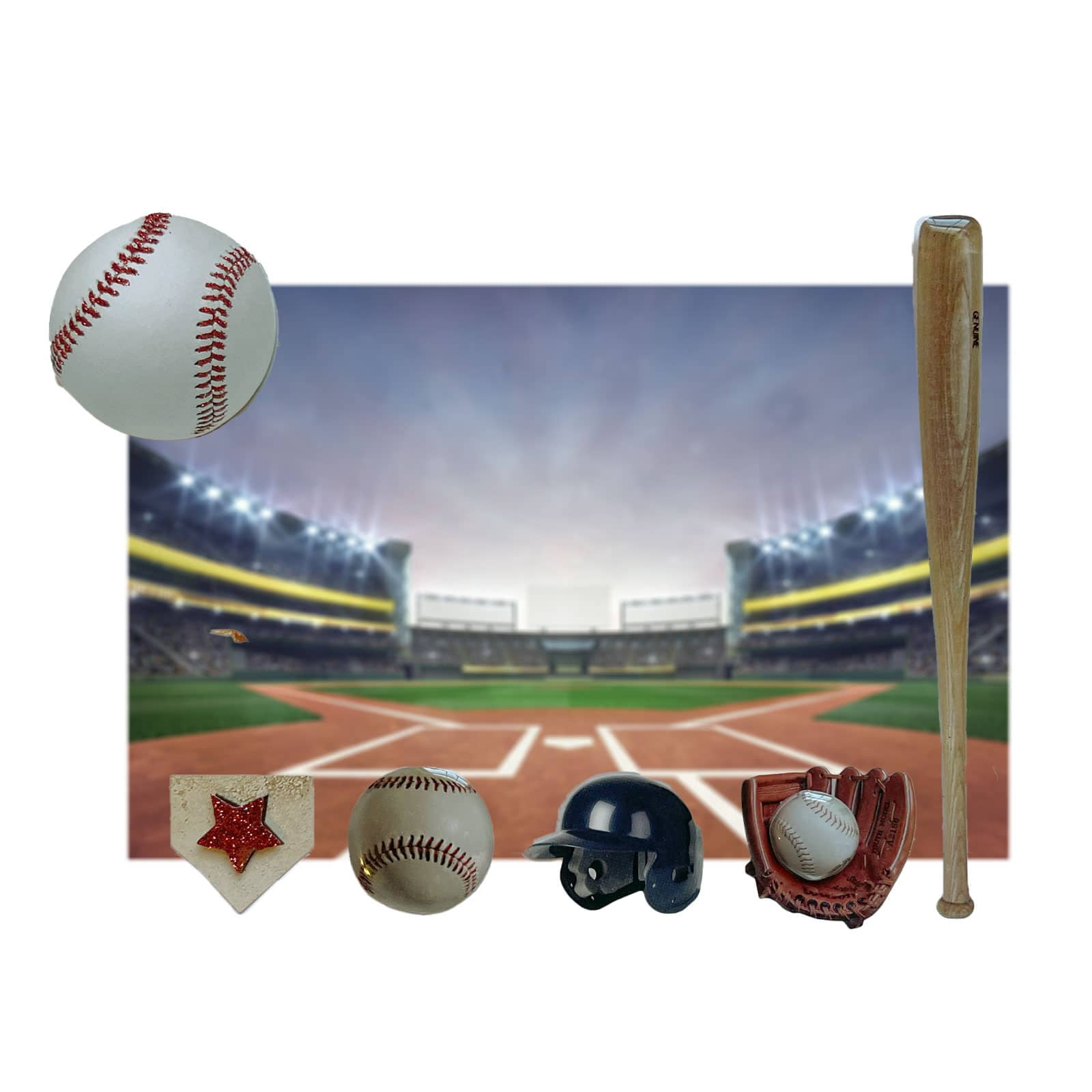Recollections Baseball Icons Dimensional Stickers, 12 Pack