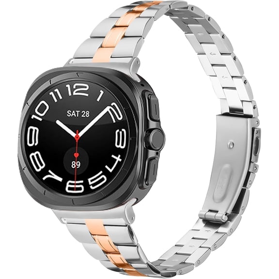 MYKOMI Thin Stainless Steel Bands Compatible with Samsung Galaxy Ultra 2 47mm | Slim Metal Strap, No Gap Design, Business & Casual Style, for Wrist 5.5"-8.1", Replacement Band