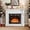 46"w - White, variant on 46" Electric Fireplace with Mantel, Freestanding TV Stand with 23" Fireplace Insert, 1400W Electric Fireplace Heater with Remote Control, Adjustable Flame, Living Room/Apartment (46" W - White)
