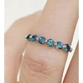 thumbnail image 3 of London Blue Topaz Wedding Half Eternity Stacking Band Ring Matching Promise Anniversary 925 Sterling Silver Gemstone Jewelry For Women Gift, 3 of 5