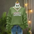 thumbnail image 4 of Christmas Sweatshirts for Women Round Neck Pleated Long Sleeves Christmas Tops Xmas Graphic Christmas Tree Print Christmas Shirts Tops, 4 of 7