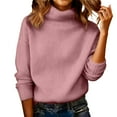 thumbnail image 1 of Comdrip Chandails Confortables pour Femmes Chandails Surdimensionnés Confortables en Tricot Col Rond Automne Chandail Tendance Tenues d'Automne Chandail Col Roulé Femmes, Rose TG, 1 of 5