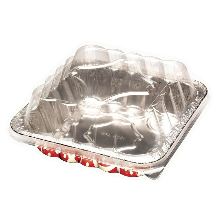 Handi-Foil 8-Inch Square Aluminum Cake Pans with Lids, 3 Pack photo 5