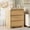 Natural, variant on 3 Drawers Modern Nightstand with Charging Station, Bedside Table for Bedroom and Living Room, Large Storage End Table with Curved Design, Black