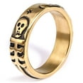 thumbnail image 5 of Unique skull Ring For Men 14K Yellow Gold Trendy men's retro style men with stars punk Gift Jewelry, 5 of 6