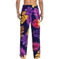 thumbnail image 3 of Balery Men'S Purple Flower Pants,Sleepwear Pants,Pajama Pants,Pj Bottoms Drawstring And Pockets-Small, 3 of 9