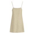 thumbnail image 4 of Bbyeadc Linen Dresses for Women Summer Cami Lounge Slip Sundress Sleeveless V Neck House Casual Mini Dresses,Beige (M), 4 of 7
