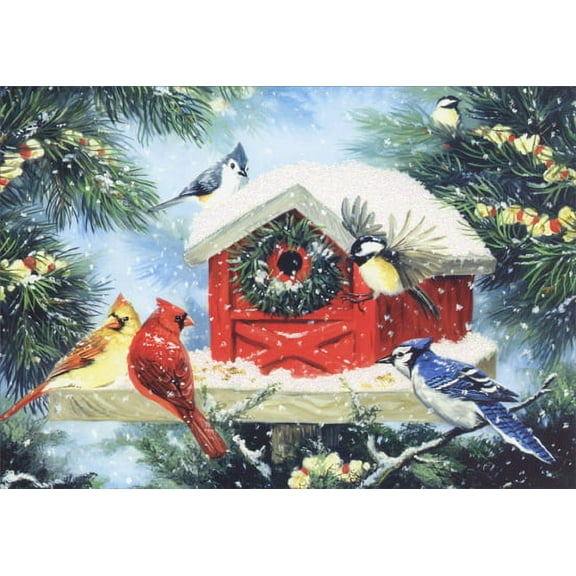 LPG Greetings Christmas Bird Feeder Christmas Card (1 card/1 envelope)